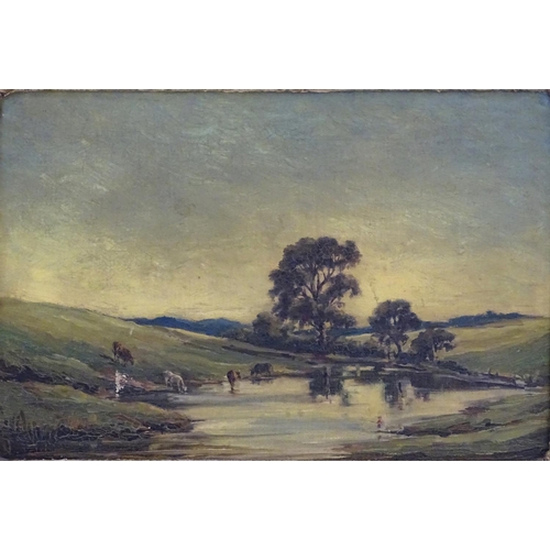 1313 - W. Barrington Browne (1908-1985), Oil on canvas, A Pool in the Cotswolds, A country landscape with c... 