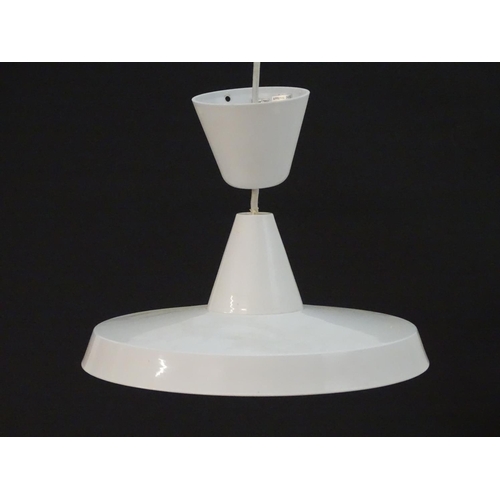 986 - Vintage Retro, Mid-Century: a Nordlux 7663 pendant lamp, white enameled finish, the shade 13 3/4
