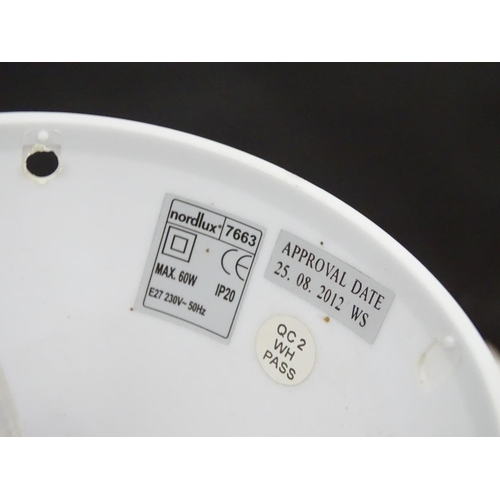 986 - Vintage Retro, Mid-Century: a Nordlux 7663 pendant lamp, white enameled finish, the shade 13 3/4