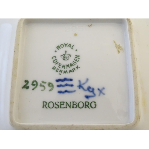 66 - A Royal Copenhagen square pin dish depicting Rosenborg Castle. Marked under Royal Copenhagen, Denmar... 