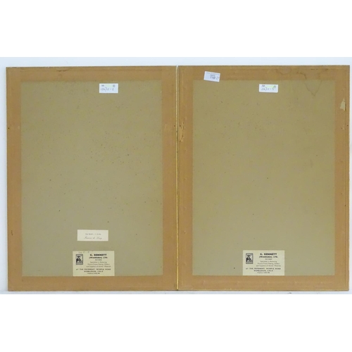 1291 - Francis de Lacy, XX, Pencils on paper, a pair, Still life studies of a nude woman standing. Both sig... 