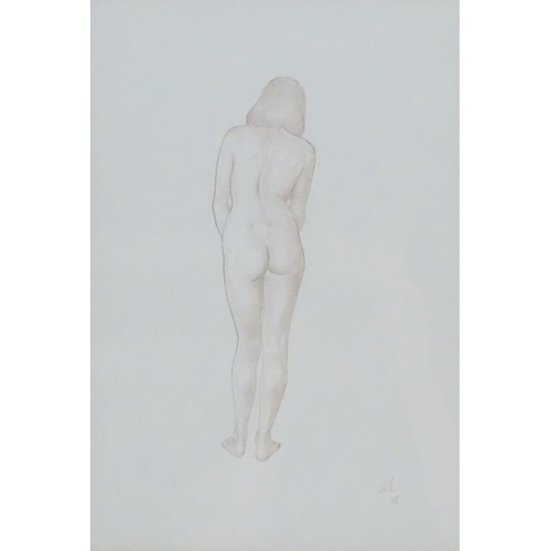 1291 - Francis de Lacy, XX, Pencils on paper, a pair, Still life studies of a nude woman standing. Both sig... 