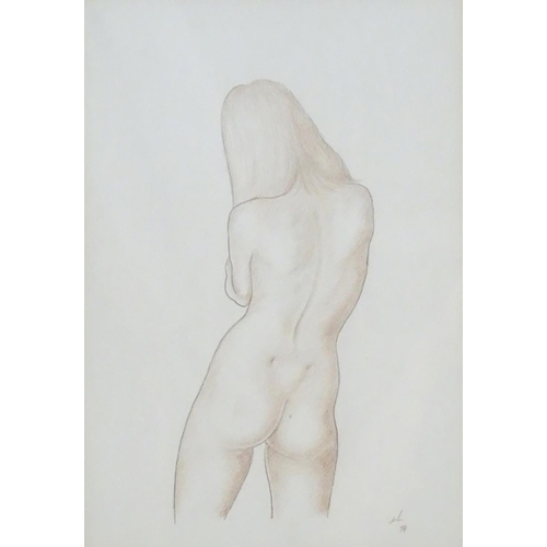 1291 - Francis de Lacy, XX, Pencils on paper, a pair, Still life studies of a nude woman standing. Both sig... 