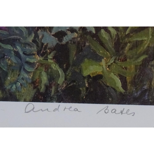 1293 - Andrea Bates (b. 1943), Limited edition prints, x3, The Rambling Rose, A country garden with flowers... 