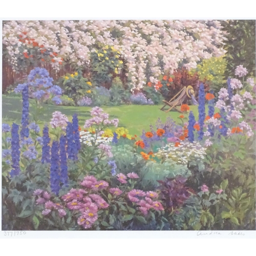 1293 - Andrea Bates (b. 1943), Limited edition prints, x3, The Rambling Rose, A country garden with flowers... 