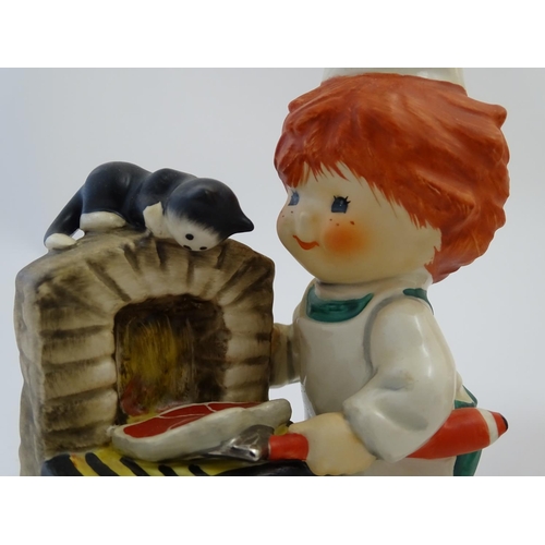 101 - Four Goebel Redhead figures by Charlot Byj, comprising Barbecue, a red haired chef cooking a steak w... 