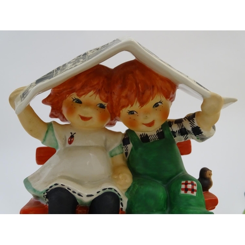 101 - Four Goebel Redhead figures by Charlot Byj, comprising Barbecue, a red haired chef cooking a steak w... 