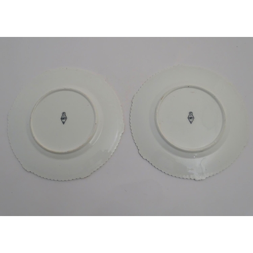 68 - A pair of Copeland style marine dessert plates with depictions of boats at sea to the central rounde... 