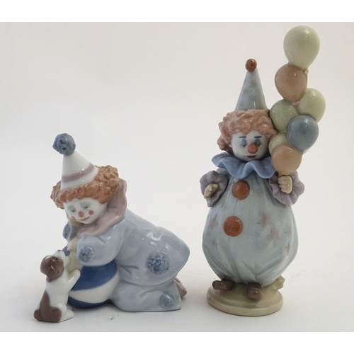 78 - Two Lladro figures of clowns, to include Pierrot Clown with Dog and Ball, model no. 5278 and Littles... 