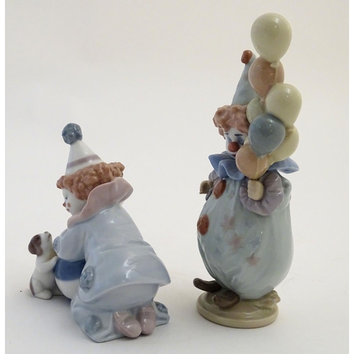 78 - Two Lladro figures of clowns, to include Pierrot Clown with Dog and Ball, model no. 5278 and Littles... 