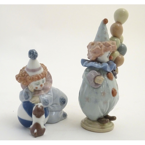 78 - Two Lladro figures of clowns, to include Pierrot Clown with Dog and Ball, model no. 5278 and Littles... 