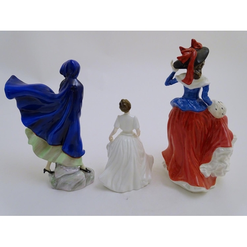 93 - Three Royal Doulton figurines depicting women, Janet, model no. 4042, May, model no. 2746, and Harmo... 