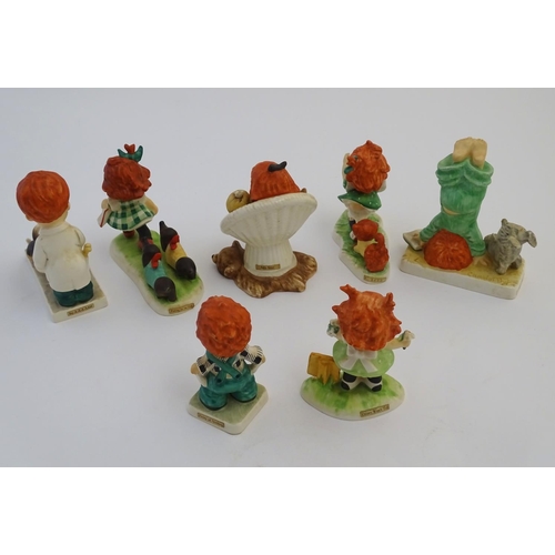 98 - Seven Goebel Red head figures by Charlot Byj, comprising Say A-A-A-Ahh, a red haired boy dressed as ... 