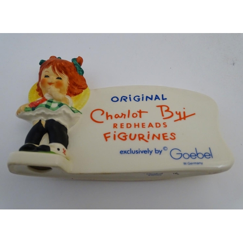 99 - Six Goebel Redhead figures by Charlot Byj, comprising E-E-E-ek, a dog chasing a girl, model no. 9; S... 