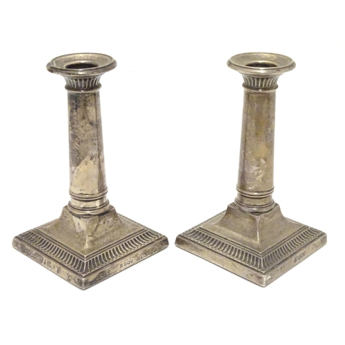 183 - A pair of silver candlesticks hallmarked Sheffield 1917 maker Thomas Bradbury & Sons Ltd. 5