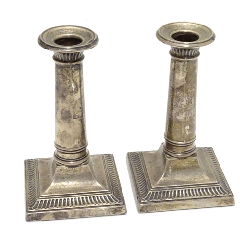 183 - A pair of silver candlesticks hallmarked Sheffield 1917 maker Thomas Bradbury & Sons Ltd. 5