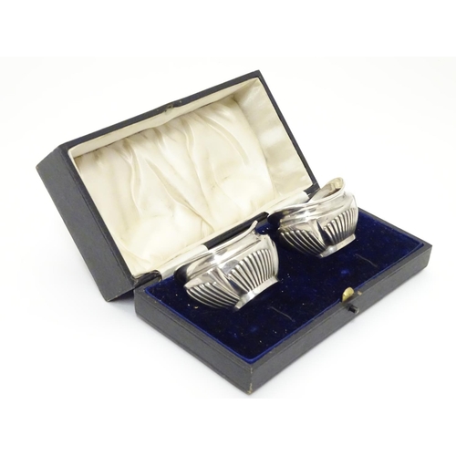 214 - A pair of silver salts hallmarked Birmingham 1938 maker John Rose. 2 3/4