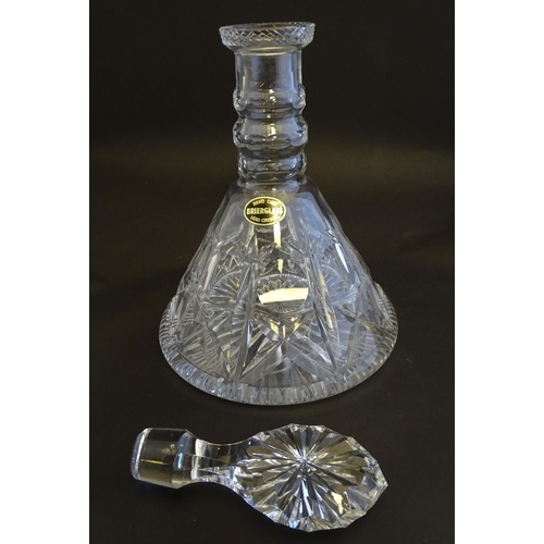 160 - A 20thC 'Brierglass' (Brierley Hill Glass) cut crystal ship's decanter, 13