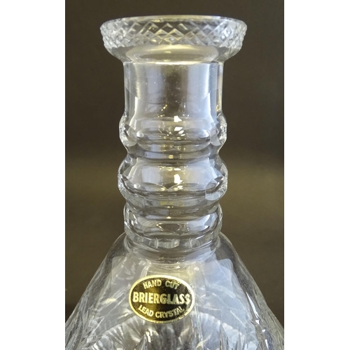 160 - A 20thC 'Brierglass' (Brierley Hill Glass) cut crystal ship's decanter, 13