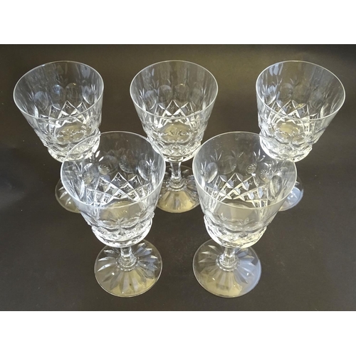 175 - A collection of Royal Brierley crystal drinking glasses, comprising champagne flutes (8) and wine gl... 