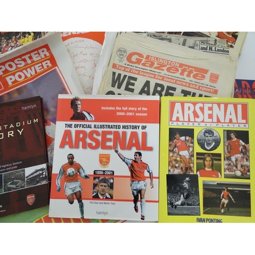 42 - A quantity of books and ephemera relating to the Arsenal football team, to include The Official Illu... 