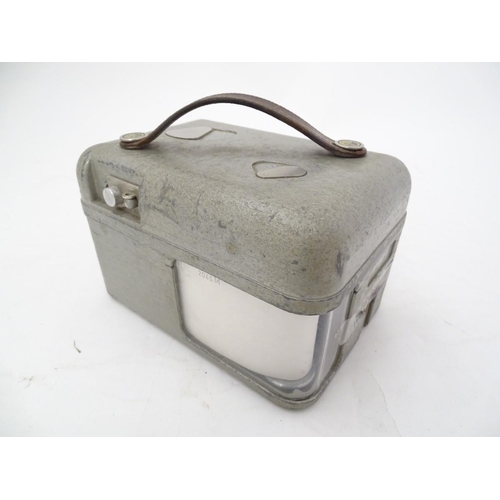 83 - Pigeon Racing : a STB Master Timer Pigeon Racing Clock with aluminium case and leather carry strap.