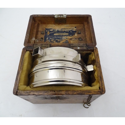 96 - Pigeon Racing : a Toulet 10 bird racing pigeon Clock with oak case , brass fittings and leather carr... 