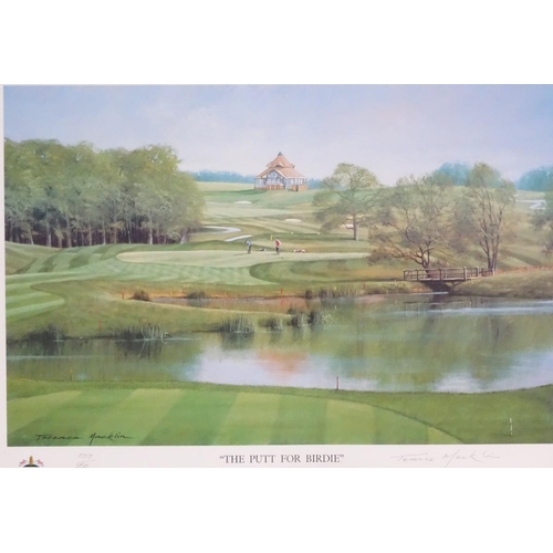 164 - After Terence Mecklin, XX-XXI, Limited edition print, 7 / 250, The Putt for Birdie, A landscape scen... 