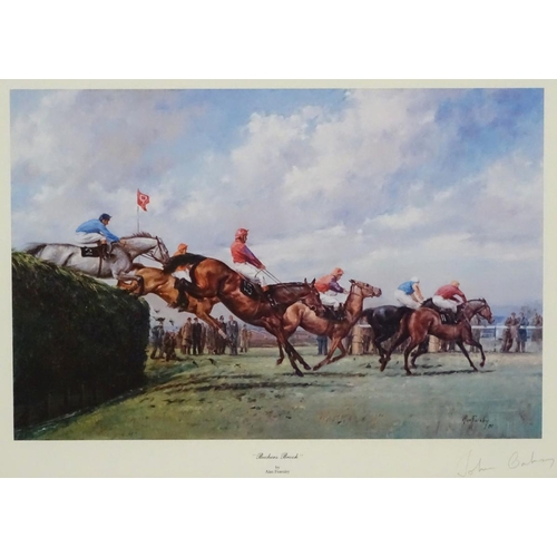 177A - After Alan Fearnley, Coloured Print, Grand National image, Bechers Brook. Signed under by Lord John ... 