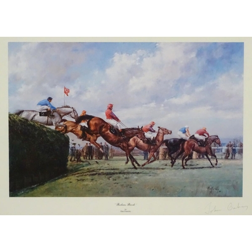 177A - After Alan Fearnley, Coloured Print, Grand National image, Bechers Brook. Signed under by Lord John ... 