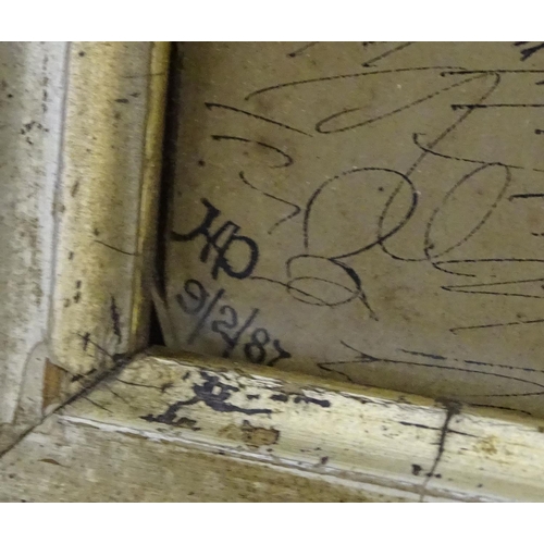 181 - HP, XIX, Pen and ink, A study of a stallion / horse. Monogrammed and dated 9 / 2 / (18)87 lower left... 