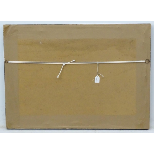 206 - Hungarian School, XX, Etching, A hunting scene with a woman riding side saddle and huntsmen with hor... 