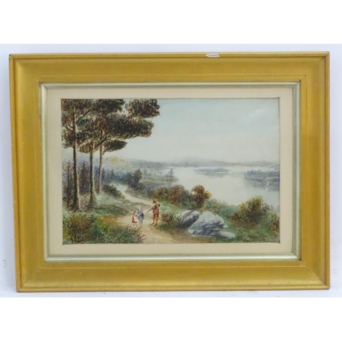 212A - H. Steniford, XX, Scottish School, Watercolour, The Little Trespassers, Two young children and a you... 