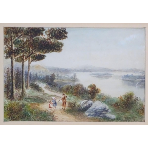 212A - H. Steniford, XX, Scottish School, Watercolour, The Little Trespassers, Two young children and a you... 