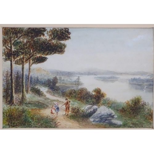 212A - H. Steniford, XX, Scottish School, Watercolour, The Little Trespassers, Two young children and a you... 