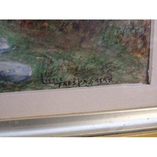 212A - H. Steniford, XX, Scottish School, Watercolour, The Little Trespassers, Two young children and a you... 