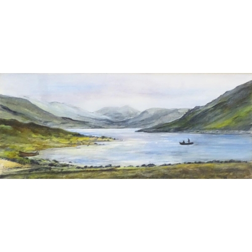 219 - E. H. Gillespie, XX, Watercolour, View of Turret Dam from Bridge, A Scottish landscape with two fish... 