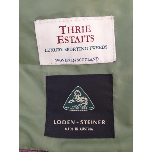 313 - A Laksen Thrie Estaits tweed Tyne coat / jacket, size L