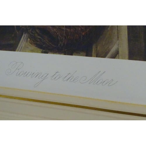 129 - After John Richardson, Limited edition lithographic print, no. 312/500, Rowing to the Moor, Fisherme... 