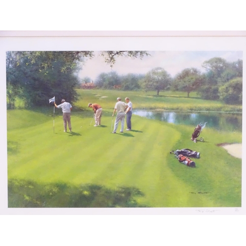 170 - After Tony Sheath (b. 1946), Limited edition lithographic print, no. 42/850, Holding Out, A golf cou... 