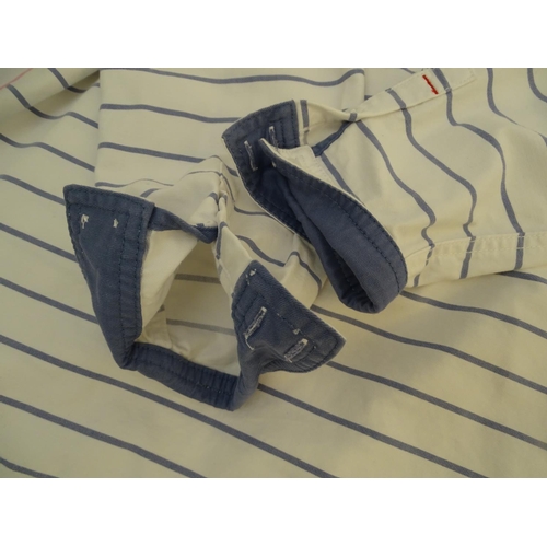 325 - Two Joules Mariners Grade long sleeve polo shirts, one white with pink stripes, the other white with... 