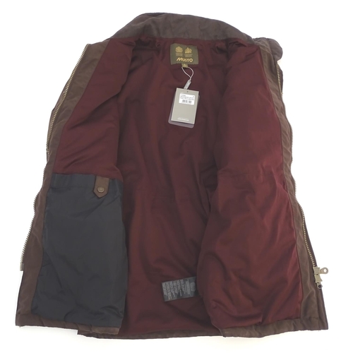 335 - A Musto brown jacket, ladies size 18, with tags