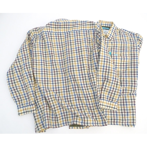 336 - Two Bonart checked shirts, one 32cm, the other 30cm (2)