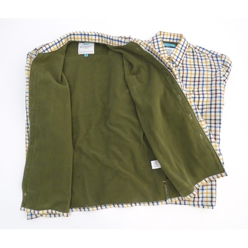 336 - Two Bonart checked shirts, one 32cm, the other 30cm (2)