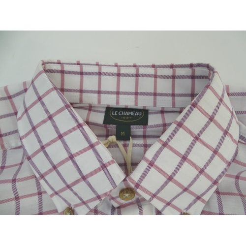 343 - Box of assorted clothing to include, one Laksen orange jumper size 2XL; four shirts, 2 Beretta, 1 Le... 