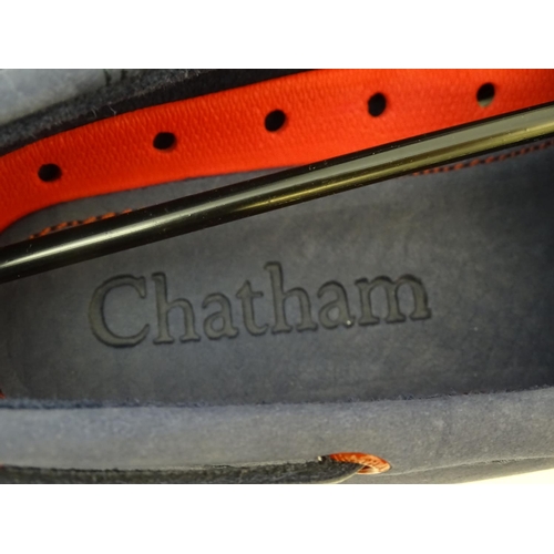 345 - A pair of Chatham red and navy deck shoes, size 9, new in box