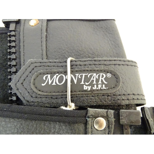 350 - Three pairs of child / small adult black chaps / gaiters (3)