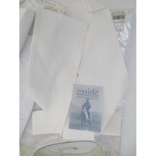 368 - Assorted horse riding items, to include two Dublin ladies show shirts, size EU 42 and EU 40, with ta... 