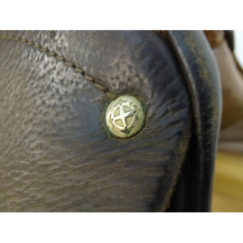 371 - A Lemetex brown leather horse riding / equestrian saddle. Approx. 17