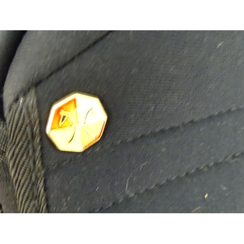 373 - A black narrow synthetic horse riding / equestrian saddle. Approx. 17